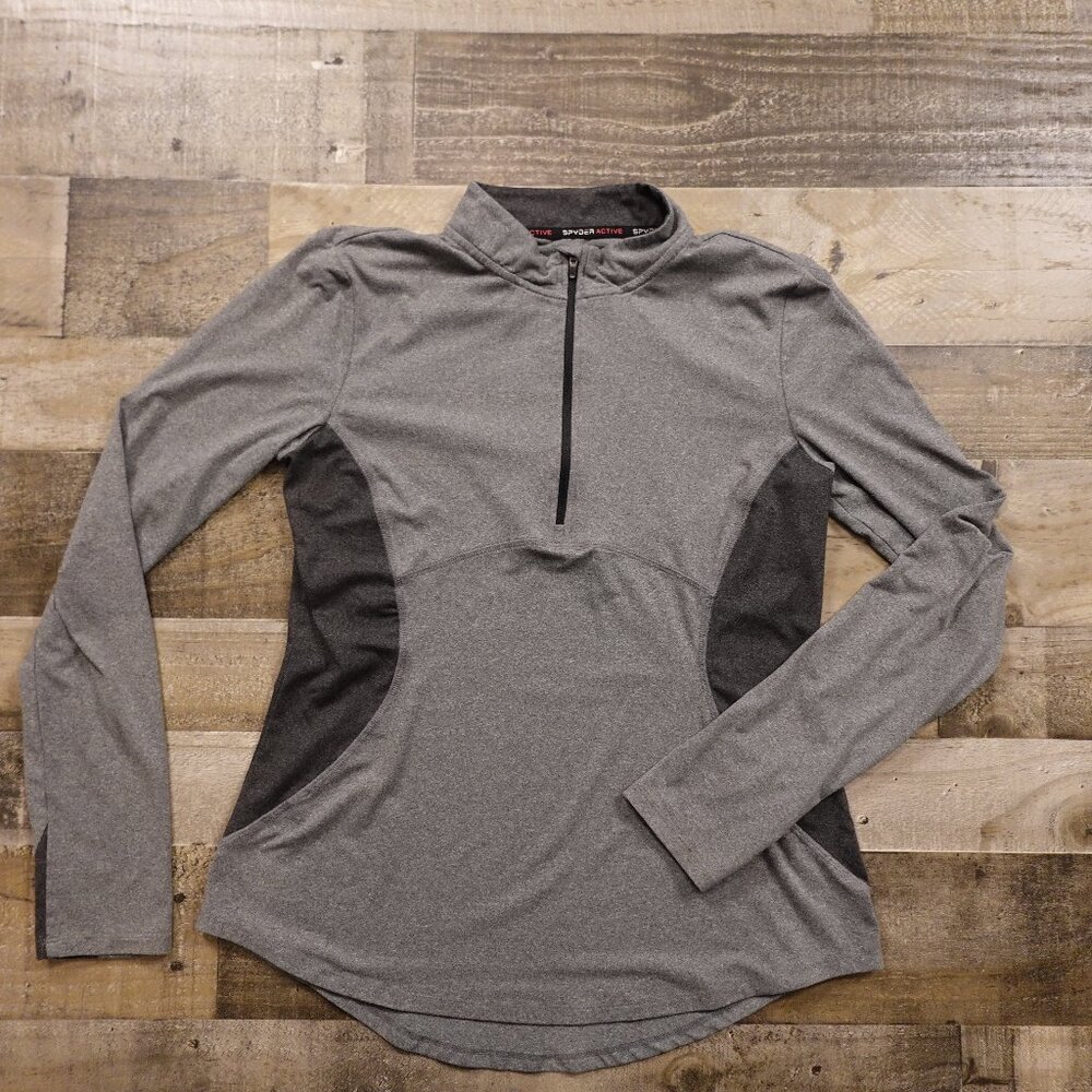 Spyder Active Quarter Zip Pullover Women’s Large Gray Performance‎ Training